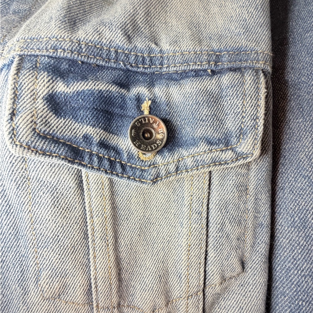 NWOT Heads or Tails Skull Dollar Sign Denim Jacket Med.🔥SALE $51 till Sun. - Picture 6 of 8